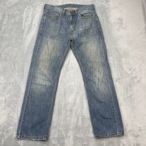 Levi's 505 Jeans Mens 32x30 Blue Denim Faded Light Wash Red Tab Straight Leg